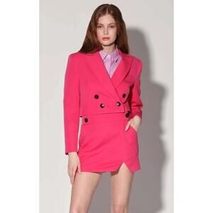 Walter Baker Gail Blazer Jacket Bold Quirky Edgy Bright Hot Pink Barbie Size M